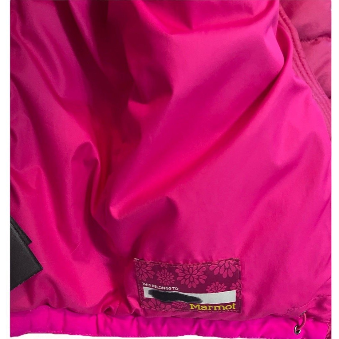 Marmot Youth Puffer Jacket 700 Fill Down Feather Coat Full Zip Girls L Hot Pink — image 8 of 8
